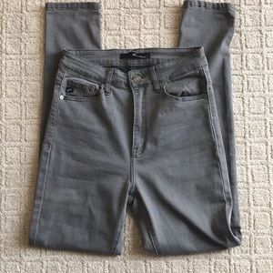 Grey stretch jeans. High waisted